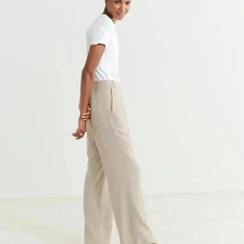 Jenni Kayne Women's 12 Jones Trousers in Tan - BRAND NEW W/TAGS! - Picture 2 of 14